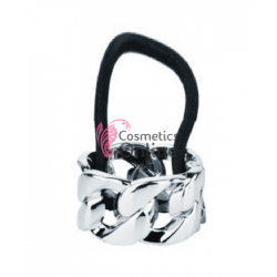 Inel pentru prins parul din plastic model ILM025AA Argintiu cu model